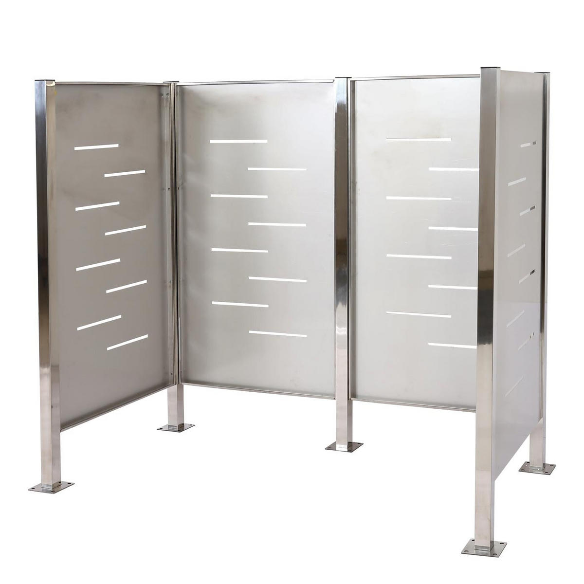 MÜLLTONNEN-ZAUN 150x165x85cm Silber - Silberfarben, Metall (165/150/85cm) - PROREGAL
