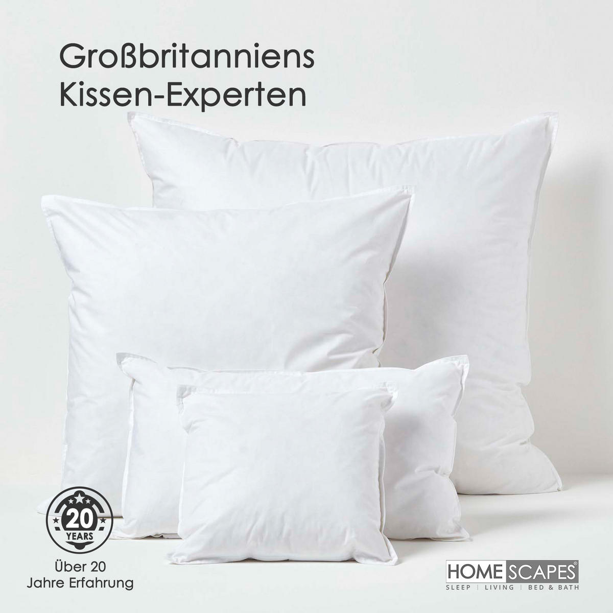 FÜLLKISSEN 4er-Set, Federkissen 55/55 cm - Weiß, Textil (55/55cm) - Homescapes