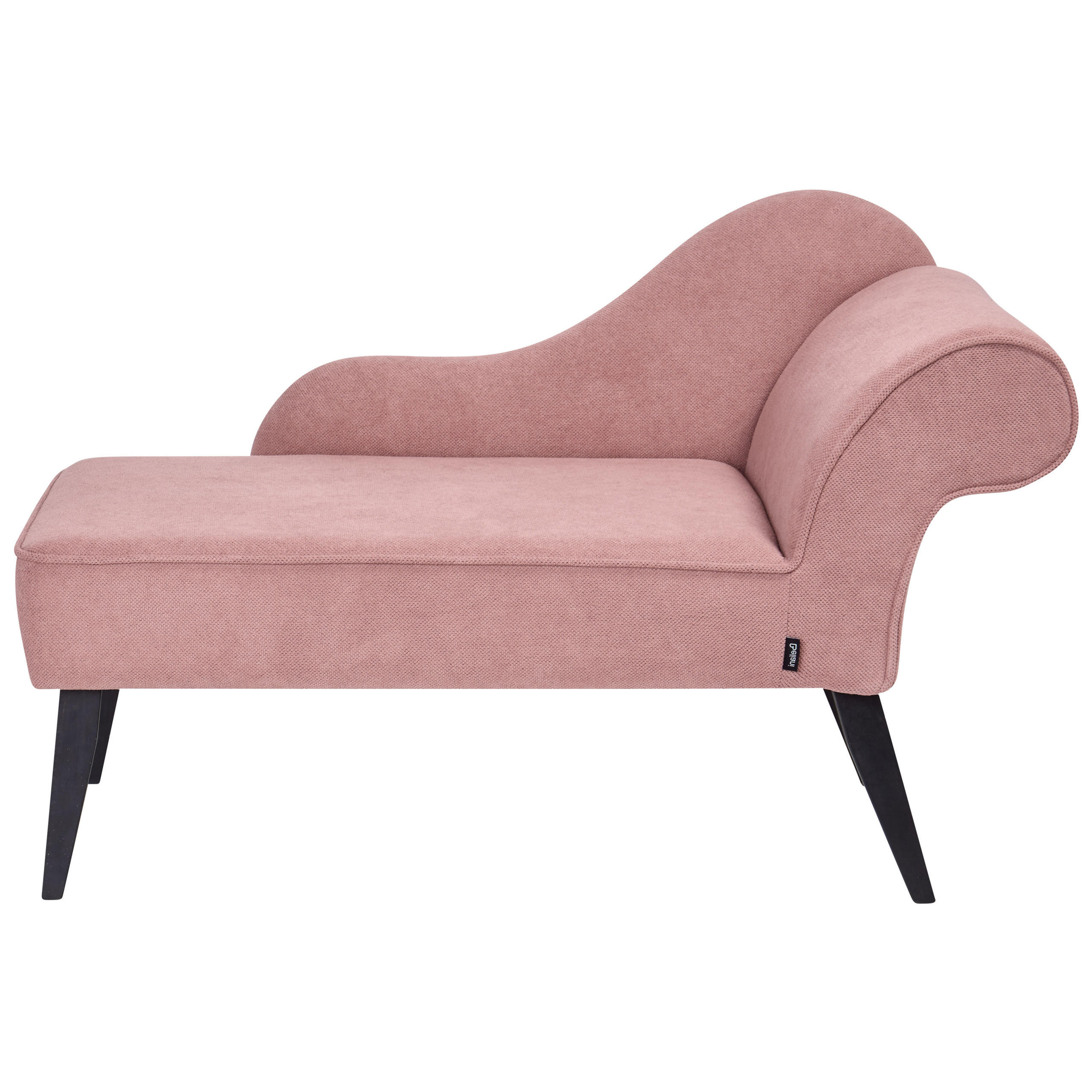 CHAISELONGUE rosa rechtsseitig Biarritz - Pink/Schwarz, Textil (118/77/60cm) - Beliani