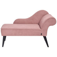 CHAISELONGUE rosa rechtsseitig Biarritz - Pink/Schwarz, Textil (118/77/60cm) - Beliani