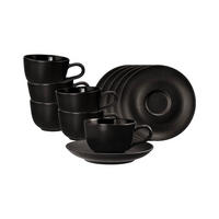 ESPRESSOTASSEN MIT UNTERTASSEN Liberty Velvet Black schwarz 100 ml 6er Set - Schwarz, Keramik (11.9/6.6/11.9cm) - Seltmann Weiden