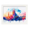 POSTER Barcelona 1 Im Aquarell-Stil. A3 Weißer Rahmen - Weiß, Papier (29.7/5/42cm) - Nacnic