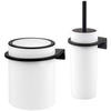 WC-GARNITUR 2-TLG. Bürste u. Eimer SAVONA Softtouch inkl. Wandhalterung, rund - weiß - Weiß, Kunststoff (19/24.5/19cm) - bremermann