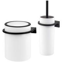 WC-GARNITUR 2-TLG. Bürste u. Eimer SAVONA Softtouch inkl. Wandhalterung, rund - weiß - Weiß, Kunststoff (19/24.5/19cm) - bremermann