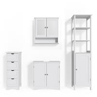 BADMÖBEL-SET Bianco Weiß 4 Teile - Weiß, Holzwerkstoff (60/60/30cm) - Vicco