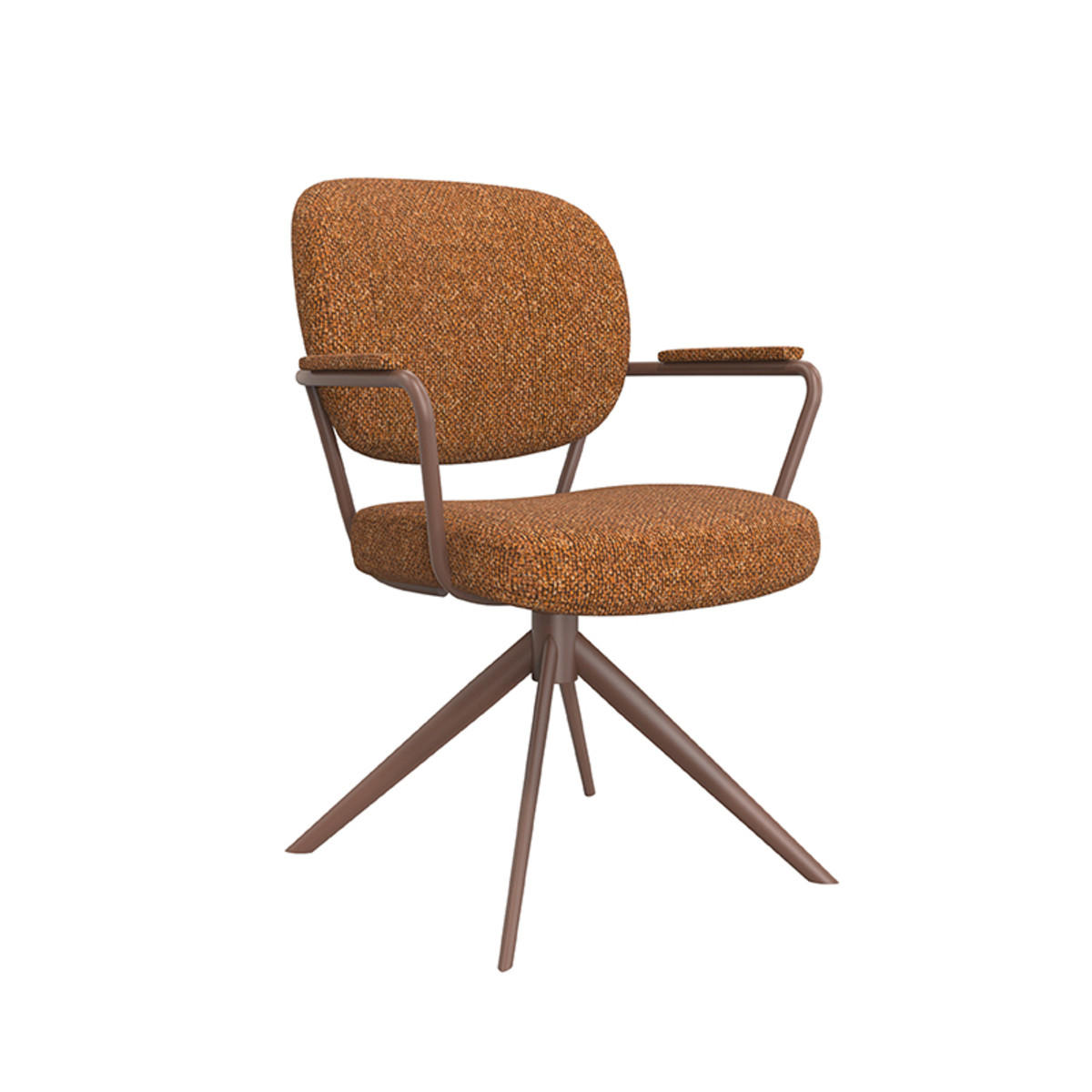 ESSZIMMERSTUHL Basel - Rot - 64/61/89 cm - - Braun, Textil (61/89/64cm) - LABEL51