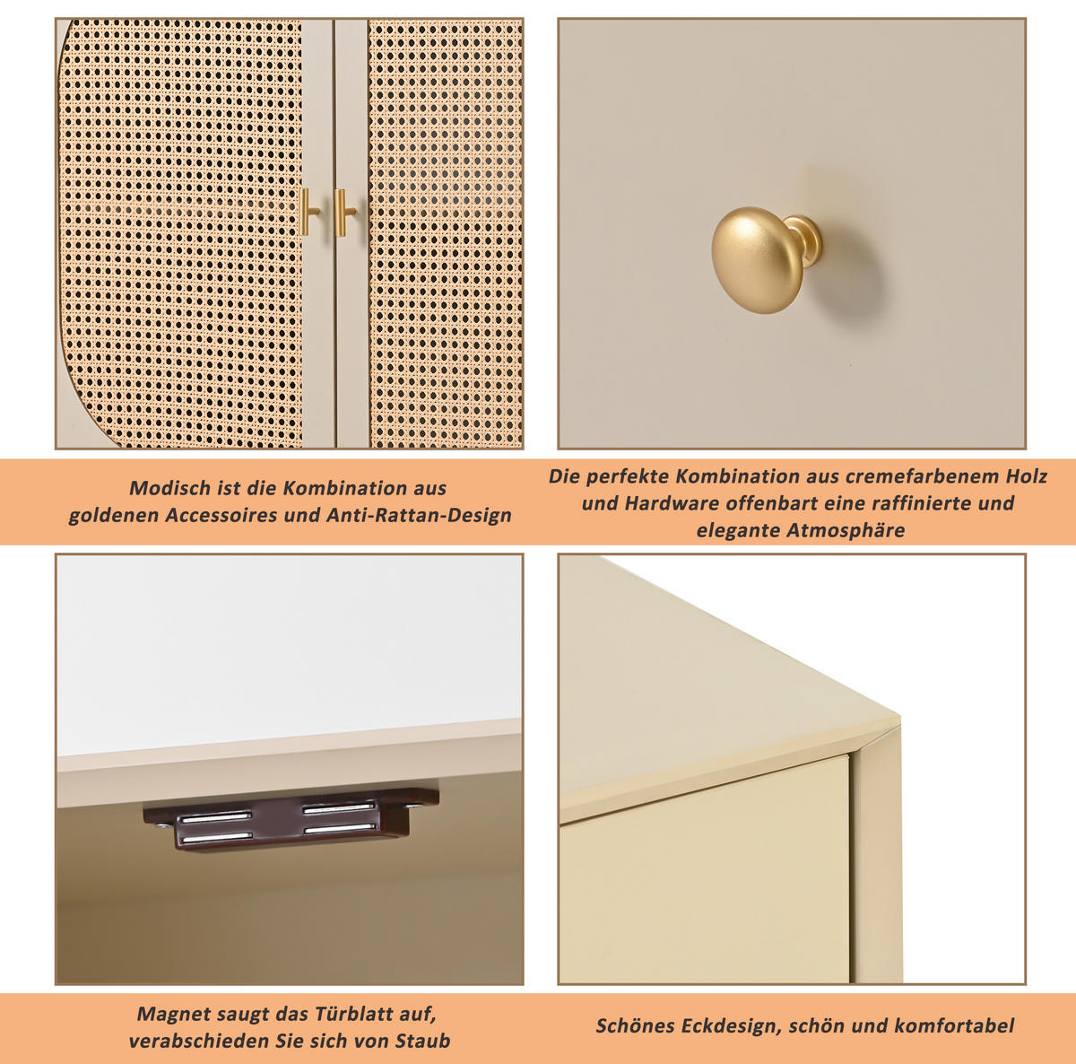 SIDEBOARD 120/82.5/40 cm Offwhite aus Spanplatte mit 2 Türen und 3 Schubladen - Weiß, Holzwerkstoff (40/82.5/120cm) - OKMYHOME