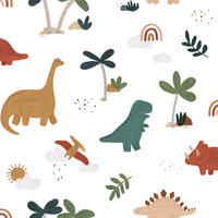 VLIESTAPETE Sunny Dinosaurier 50 cm x 10 m, mehrfarbig - Multicolor, Papier (50/1000cm) - Lilipinso