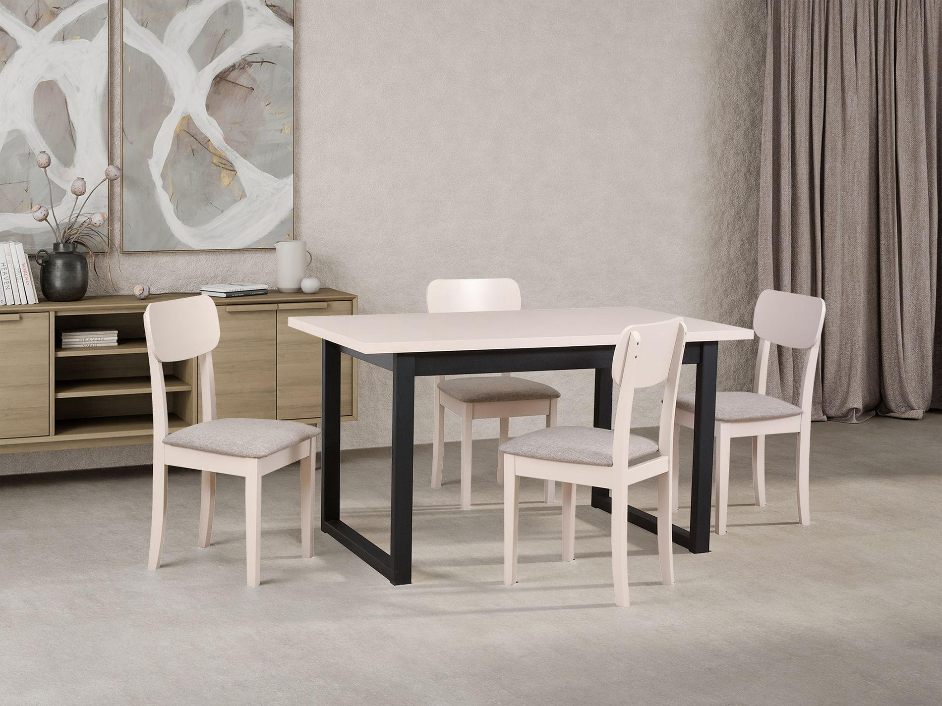 HOLZSTUHL Noeles Hellbeige/Greige - Ecru/Beige, Holz/Textil (43/86/40cm) - Selsey