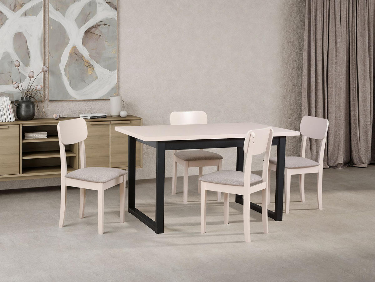 HOLZSTUHL Noeles Hellbeige/Greige - Ecru/Beige, Holz/Textil (43/86/40cm) - Selsey