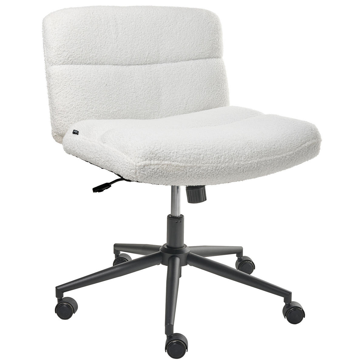 SCHREIBTISCHSTUHL Bouclé Weiß Catlin - Weiß, Textil (64/80/68cm) - Beliani