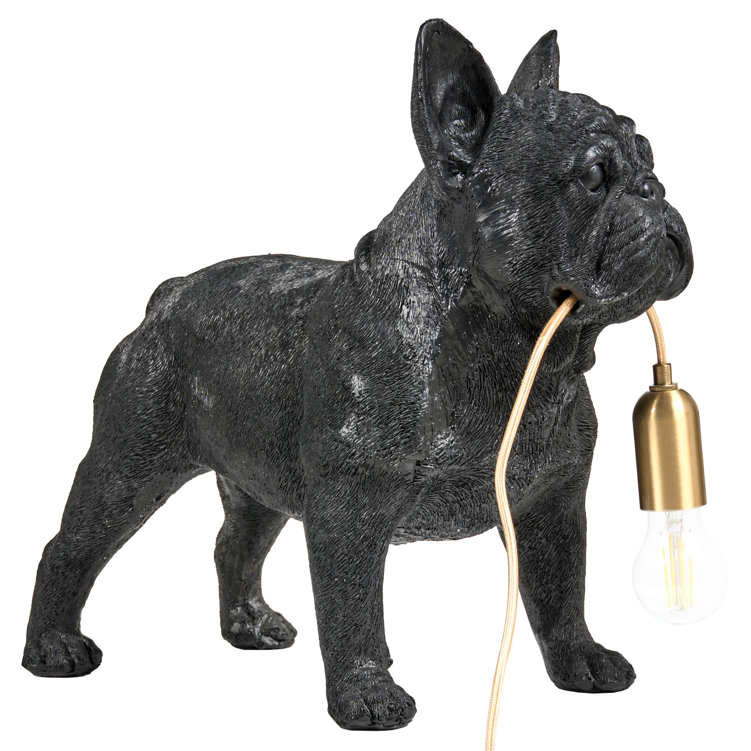 Beliani Tischlampe Schwarz, Messing 24x43x47 cm