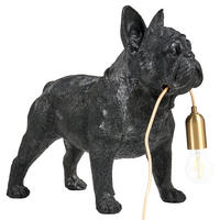 TISCHLAMPE Hund Schwarz Baxter - Messingfarben/Schwarz, Kunststoff (47/24/43cm) - Beliani