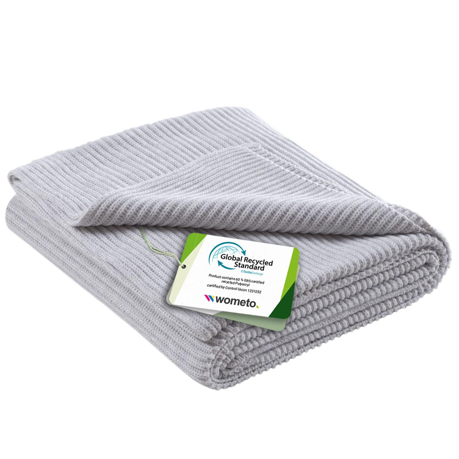 STRICKDECKE eco-line weiß 140/190 cm aus 60% recycelten Materialien - Weiß, Textil (140/190cm) - wometo