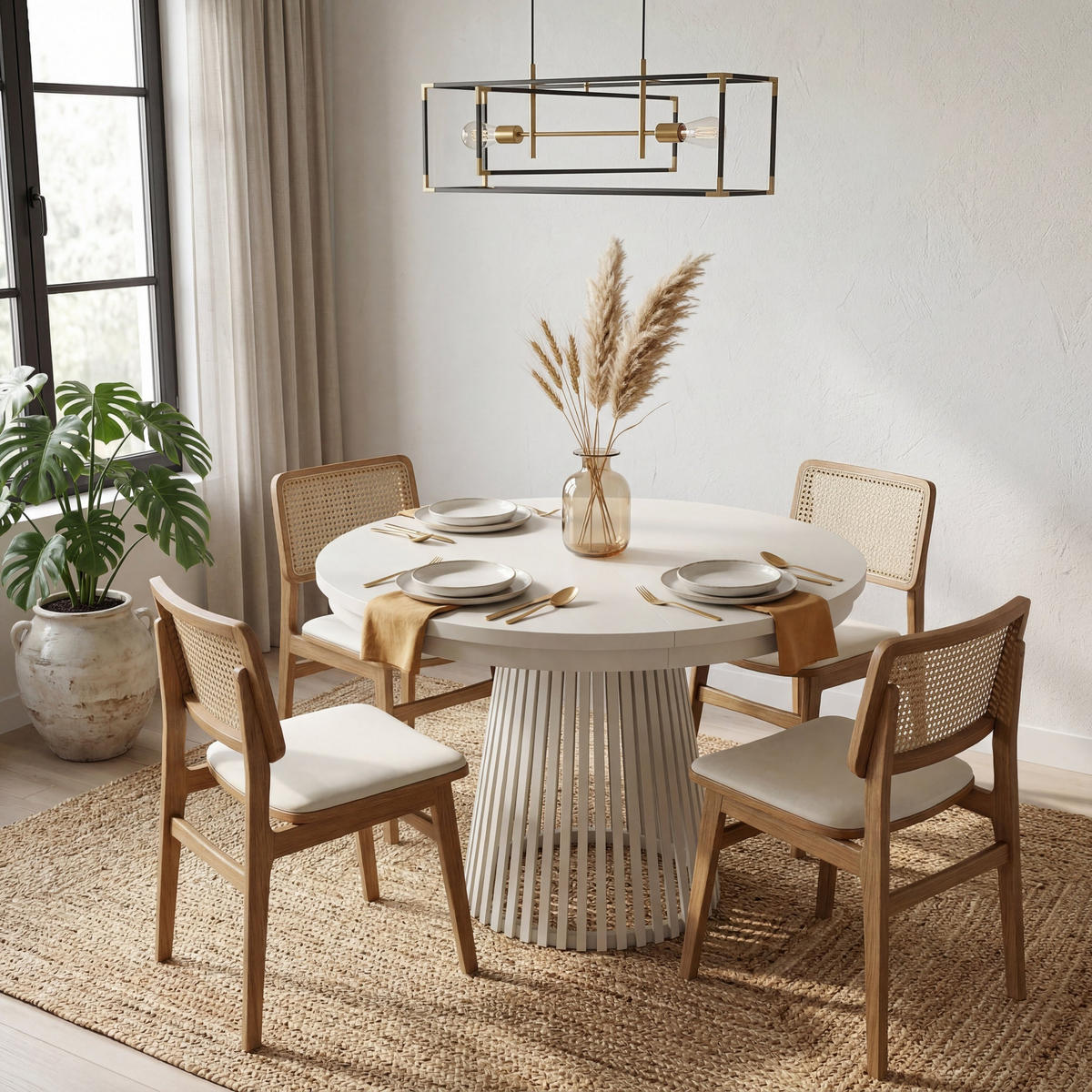 ESSTISCH TRAVIS Ausziehbar 100 - 180 / 100 x 76,6 cm - Kaschmir, Holz (100/100/76.6cm) - MASSENO