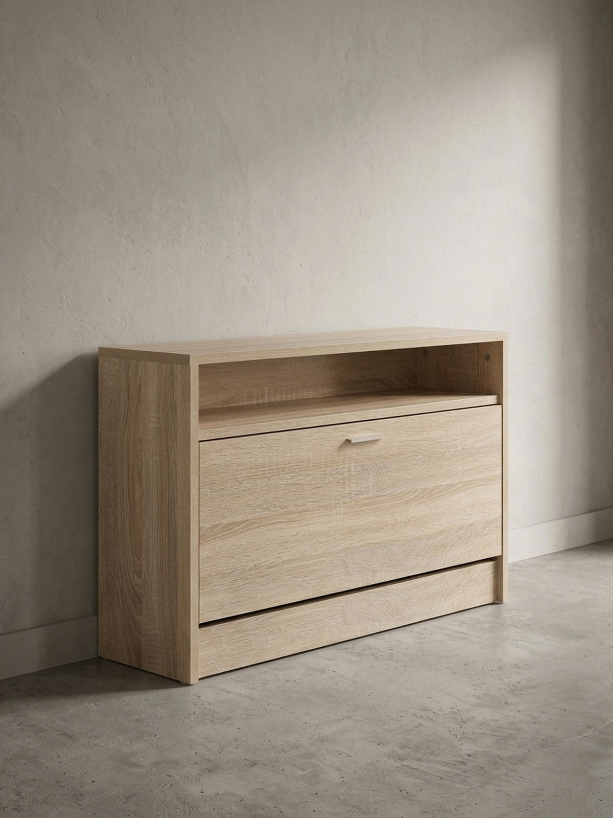 SCHUHKIPPER aus Holz in Beige mit Ablage und 1 Fach, 80x24x47 cm - Beige/Braun, Holz (80/47/24cm) - KADIMA DESIGN