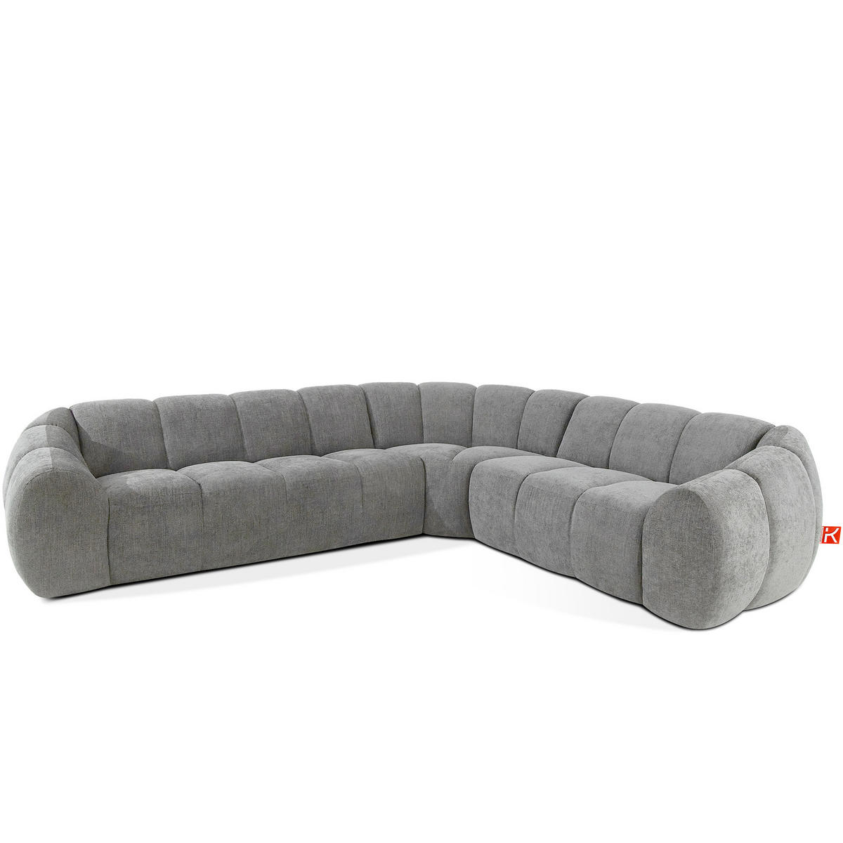 ECKSOFA RECHTS FLAVA, hell Aschgrau - Hellgrau, Holz/Holzwerkstoff (310/270cm) - KONSIMO®