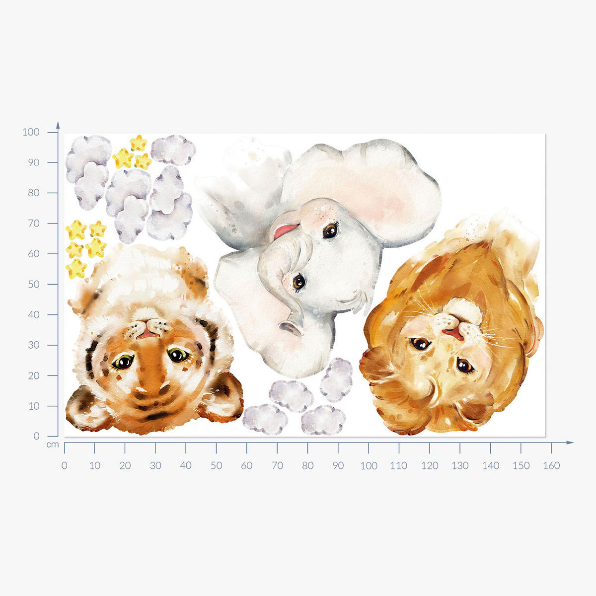 WANDAUFKLEBER 100x158cm - Kleintiere - Multicolor, Kunststoff (100/158/0.1cm) - Wallfluent