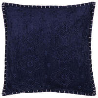 DEKOKISSEN Dunkelblau 45/45 cm Melur - Dunkelblau, Naturmaterialien/Textil (45/45cm) - Beliani