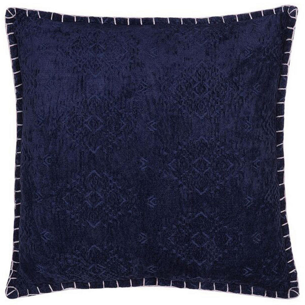 DEKOKISSEN Dunkelblau 45/45 cm Melur - Dunkelblau, Naturmaterialien/Textil (45/45cm) - Beliani