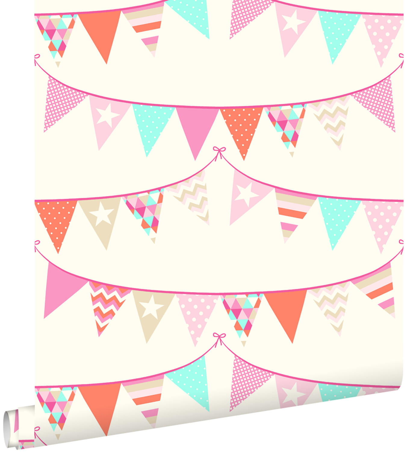 TAPETE Girlande 53 cm x 10.05 m - Pink, Papier (53/0.1cm) - ESTAhome