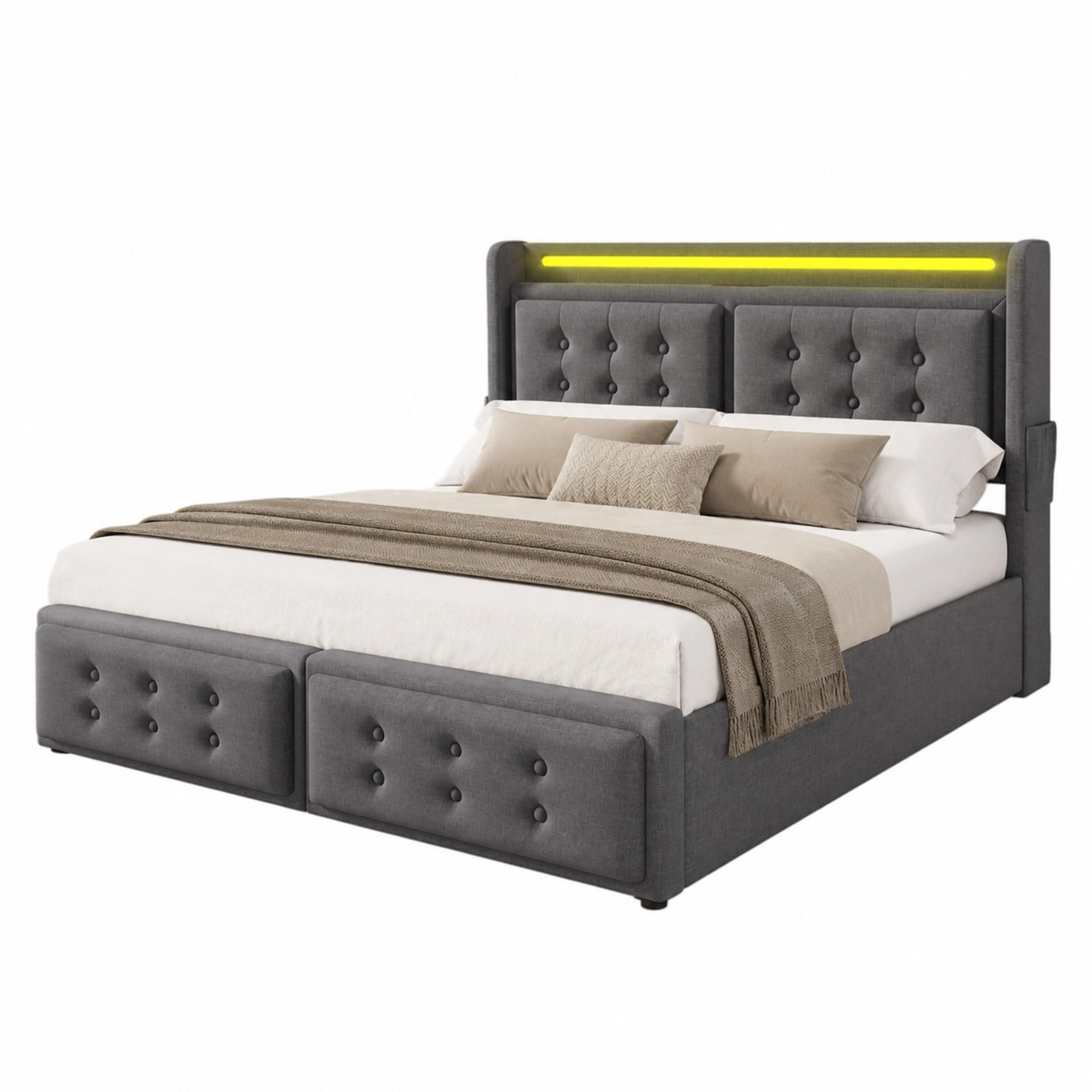 Beauniv Bett Grau 140x200 cm