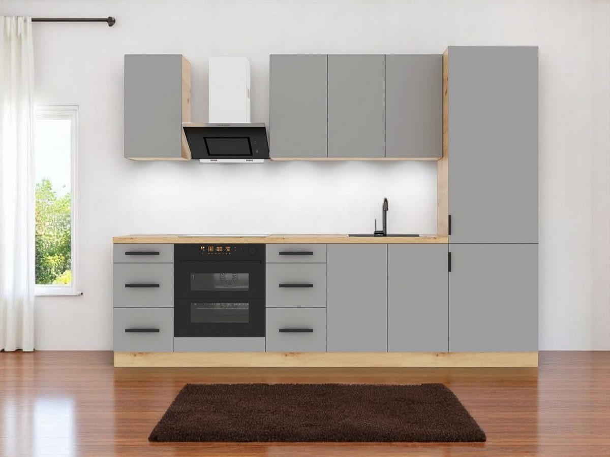 KÜCHENLEERBLOCK 280 cm - Langen K98-M280 - in Beige/Matt - Beige, Holz (280/212/60cm)