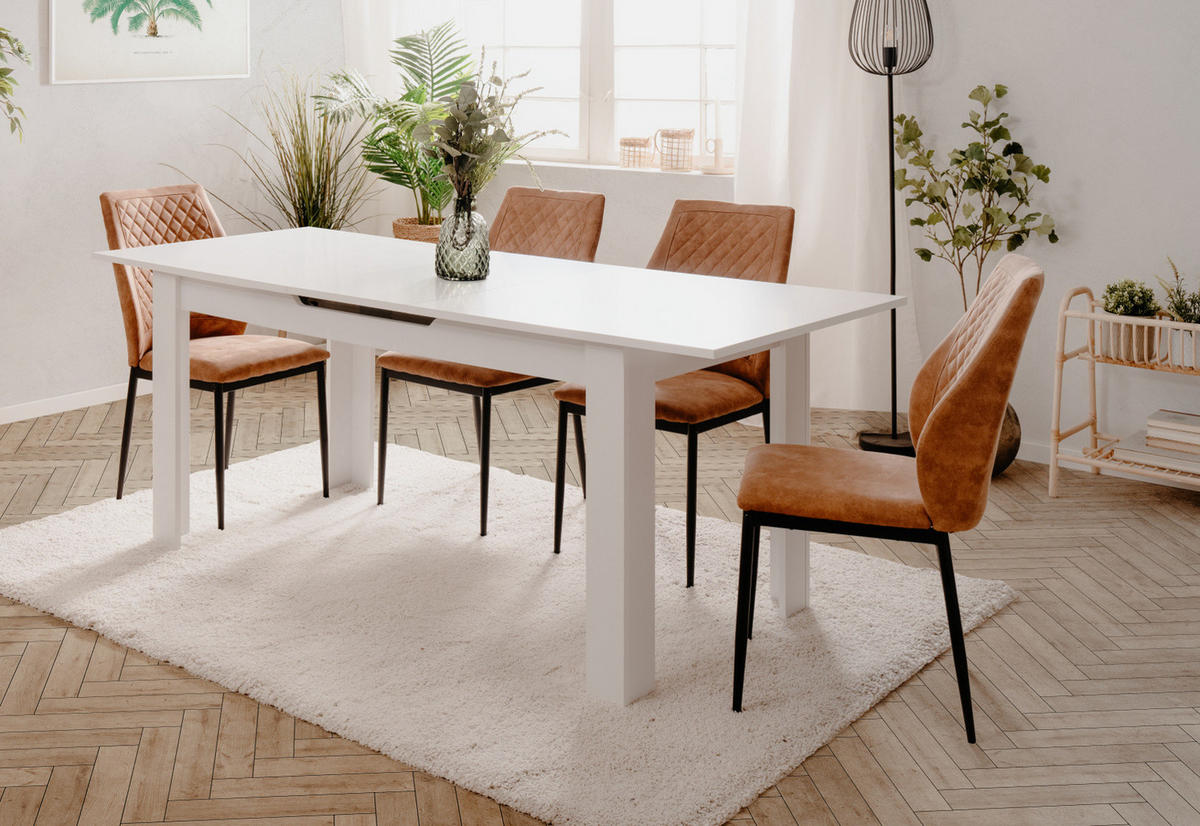 ESSTISCH weiß 160 - 200 cm, Küchentisch ausziehbar - Weiß, Holzwerkstoff (160/80/75cm) - Furn.Design