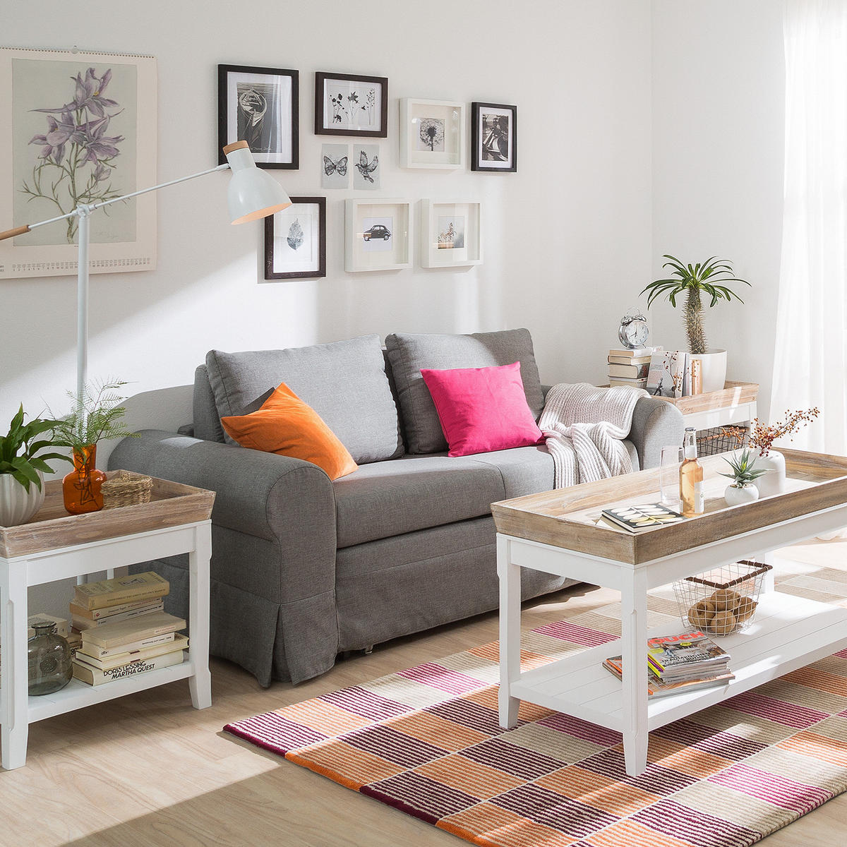 SCHLAFSOFA mit Husse - Grau, Textil (165/90/90cm) - home24