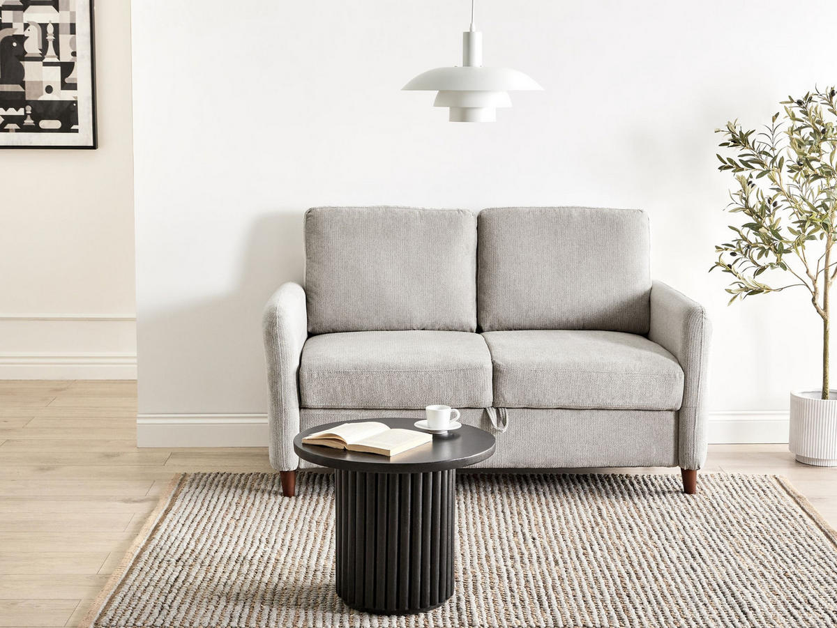 2-SITZER-SOFA Stoff Grau Mare - Grau, Textil (143/88/77cm) - Beliani