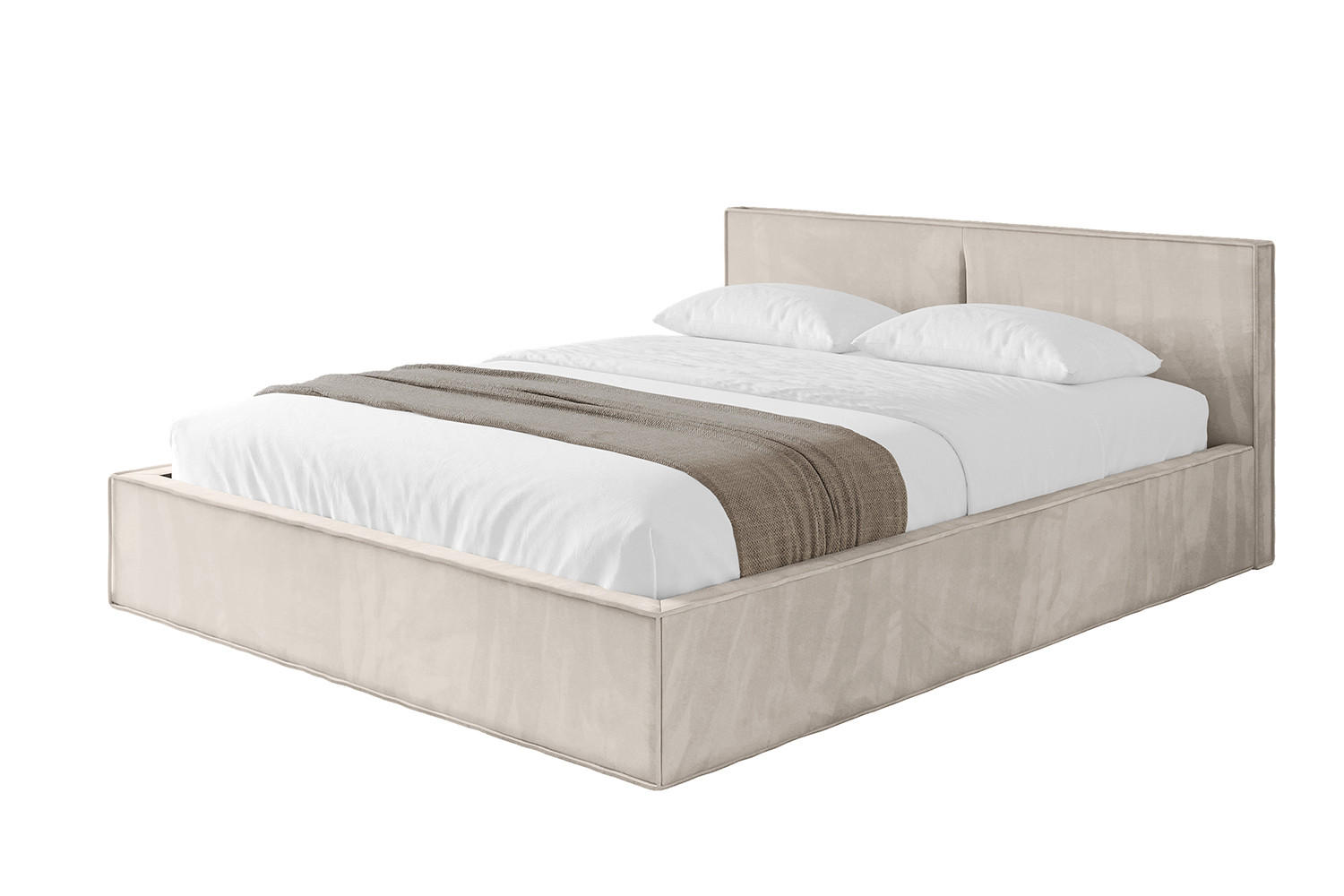 POLSTERBETT mit Bettkasten und Lattenrost, Bett mit Matratze H3/H4 - EMMI-V1 180x200 Beige - Beige, Holzwerkstoff/Textil (180/200cm) - ALTDECOR