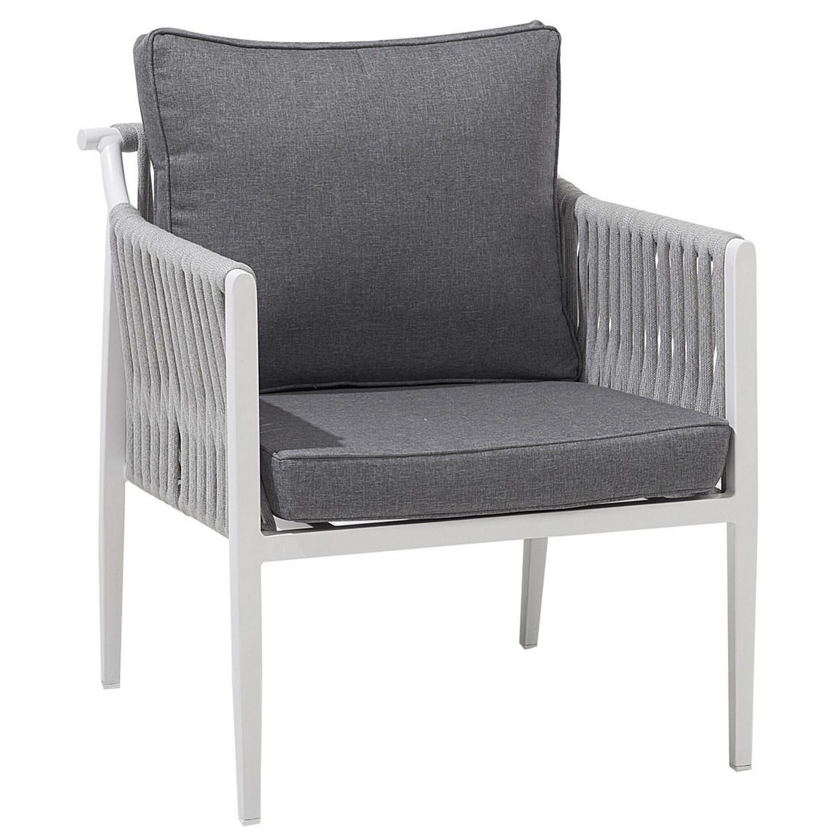 LOUNGE-SET 4-sitzer Aluminium Weiß Latina - Weiß, Metall - Beliani