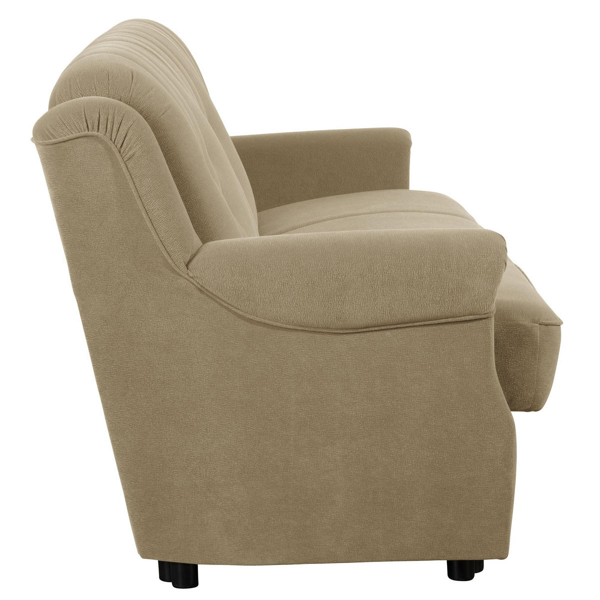 SOFA 3-Sitzer mit Bettfunktion Kaylyn Flockstoff sand - Sandfarben, Kunststoff (83/89/207cm) - 58aufmkessel