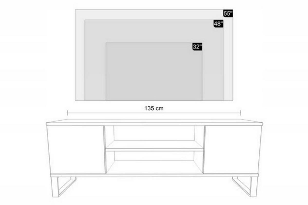 LOWBOARD Focus - Eichefarben/Schwarz, Holzwerkstoff (40/49/135cm) - RAUMHIRSCH FURNITURE