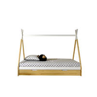 TIPIBETT Karyn 5 206x158x98 aus Kiefer Massivholz in Weiß/natur - Kieferfarben, Holz (90/200cm) - 58aufmkessel