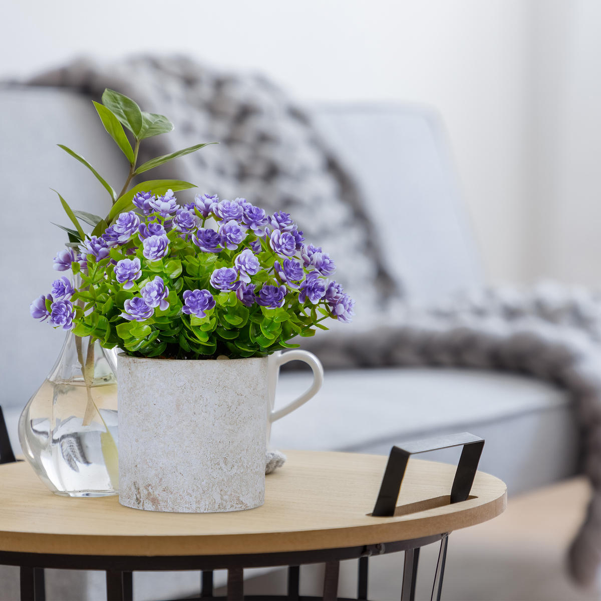 3XKUNSTPFLANZE - Multicolor, Wellpappe/Textil (23cm) - Relaxdays