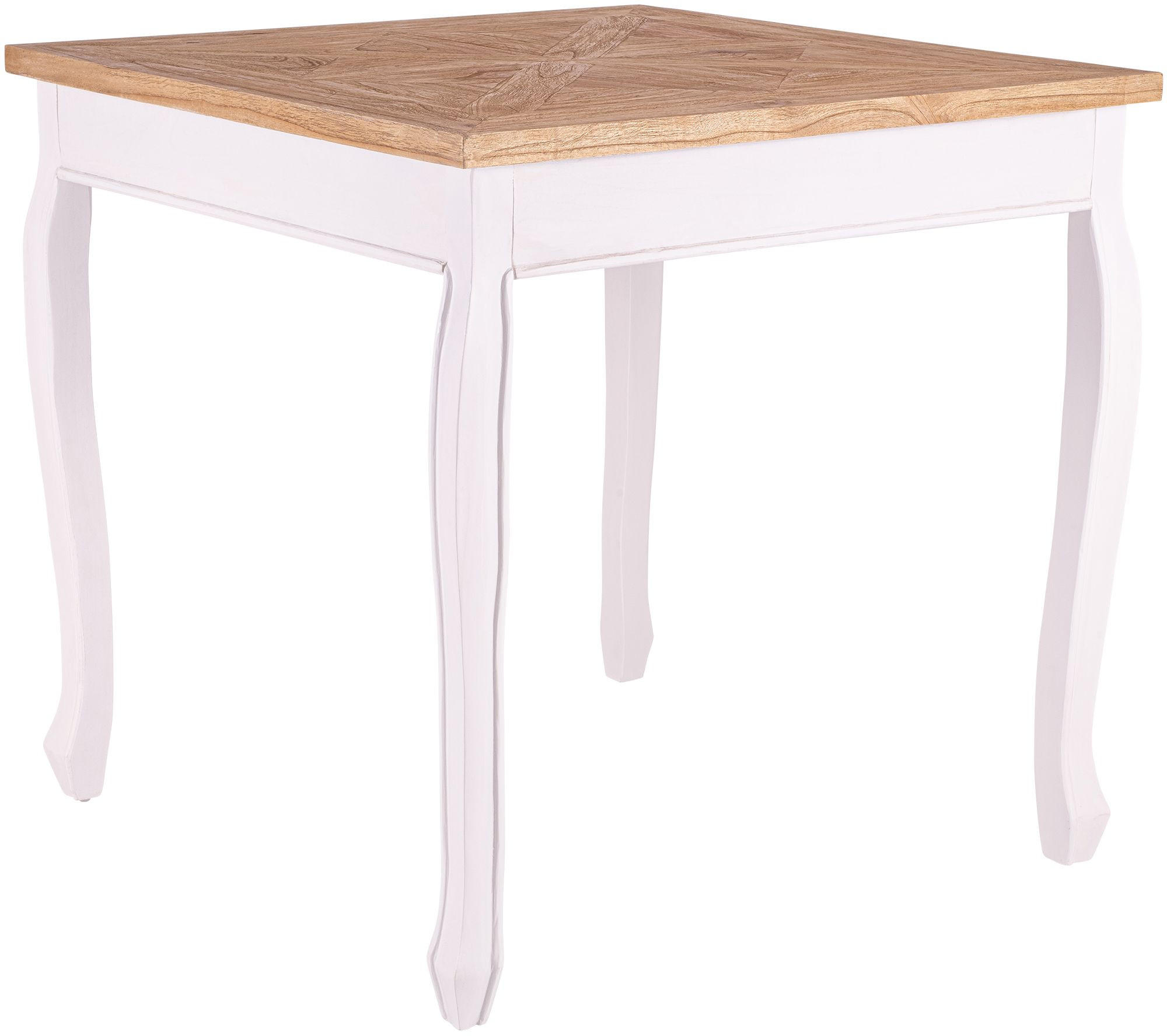 ESSTISCH eckig 80/80/79 cm Holz Natura/Weiß - Eukalyptusholzfarben/Weiß, Holz (80/80/79cm) - CLP