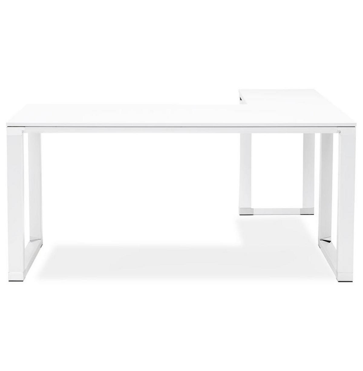 ECKSCHREIBTISCH Holz Metall Chromakzente KERIX, Weiß 170x160x74 cm - Weiß, Holz/Metall (160/170/74cm) - KADIMA DESIGN