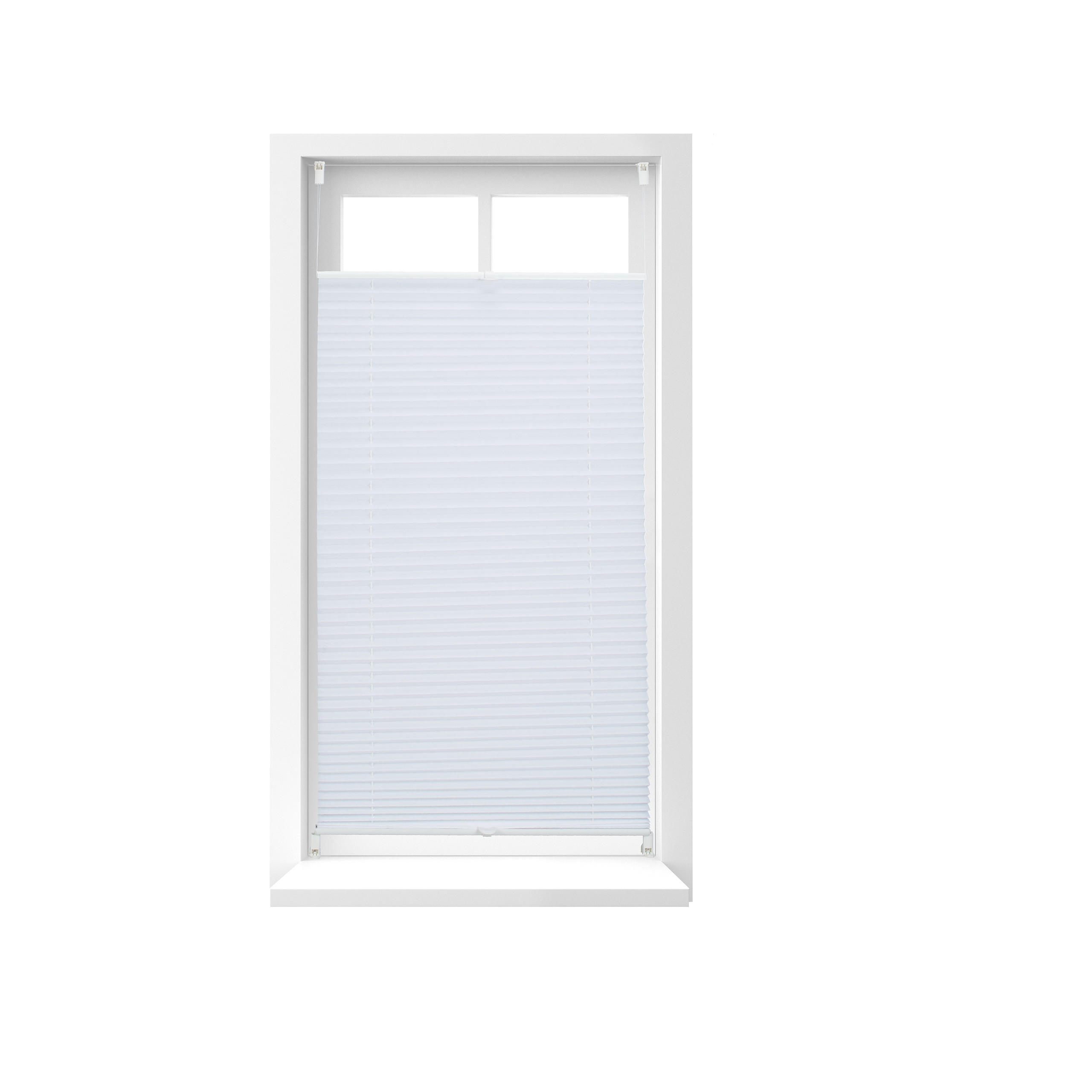 PLISSEGARDIN Vit utan borrning halvtransparent 60x130 cm 130/60/2 cm