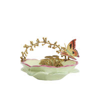 SCHALE Butterfly Grün 26.5/20/14 cm - Grün, Keramik (14cm) - Light & Living