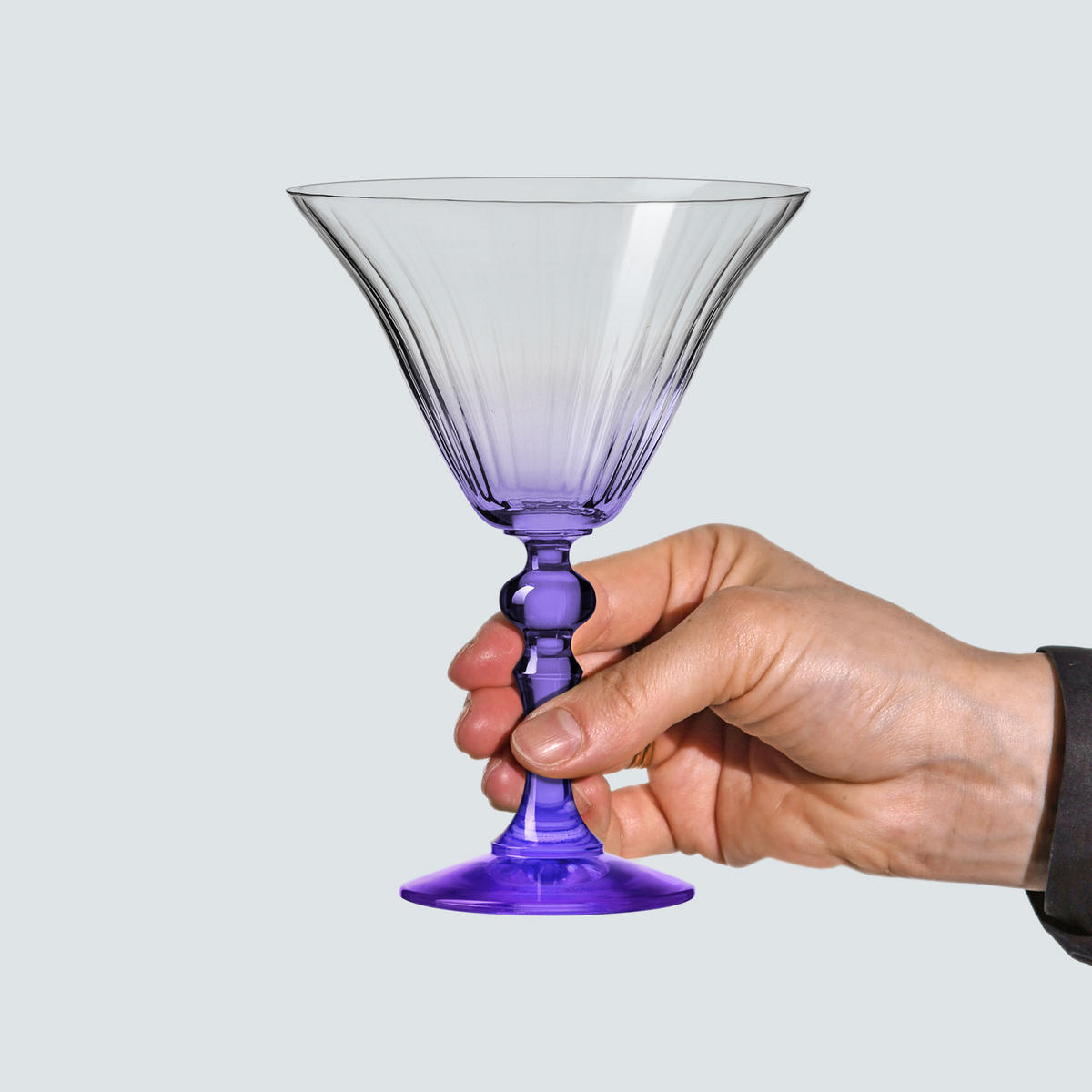 COCKTAILGLÄSER BUBBLE CELEBRATION MOMENTS MIT VIOLETTEM STIEL, 2ER-SET, 170 ML - Transparent/Violett, Glas (0.17L) - Krosno Glass