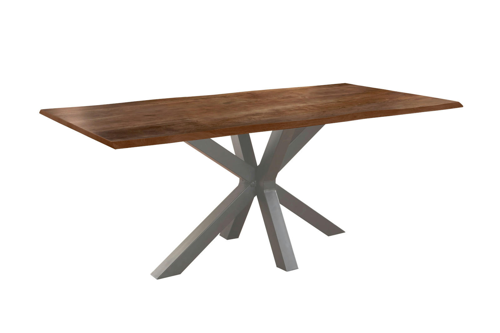 ESSTISCH FELINA - Silberfarben/Braun, Holz/Metall (85/160/77cm) - SAM