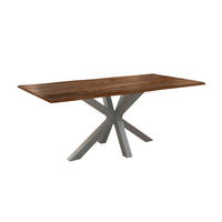 ESSTISCH FELINA - Silberfarben/Braun, Holz/Metall (85/160/77cm) - SAM