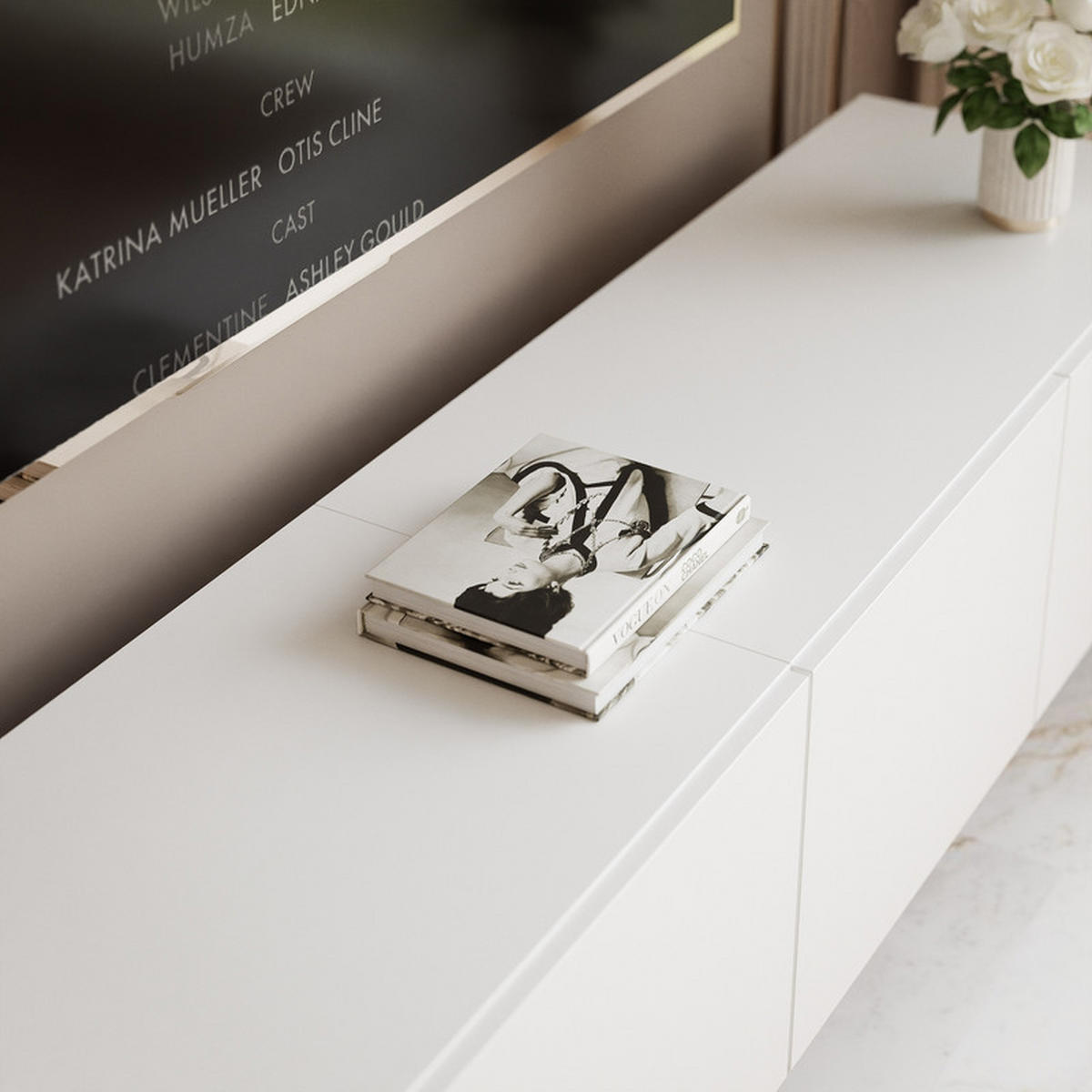 TV-LOWBOARD ANGEL Weiß stehend mit LED-Beleuchtung 200 cm - Weiß, Holzwerkstoff (200/49/40cm) - Idohome