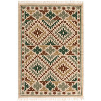 RUČNÍ tkaný kilim Zohra Zelená 160x230 cm - zelená barva, textil/umělá hmota (160/230cm) - benuta Pure