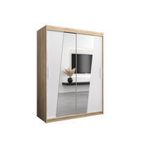 SCHWEBETÜRENSCHRANK 200/150/62 2-türig - Silberfarben/Weiß, Holz/Kunststoff (150/200/62cm) - Abiks Möbel