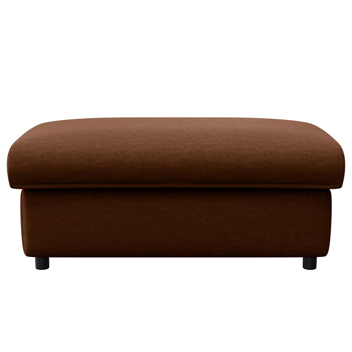 POLSTERHOCKER - Schwarz/Braun, Kunststoff/Textil (100/44/60cm) - home24