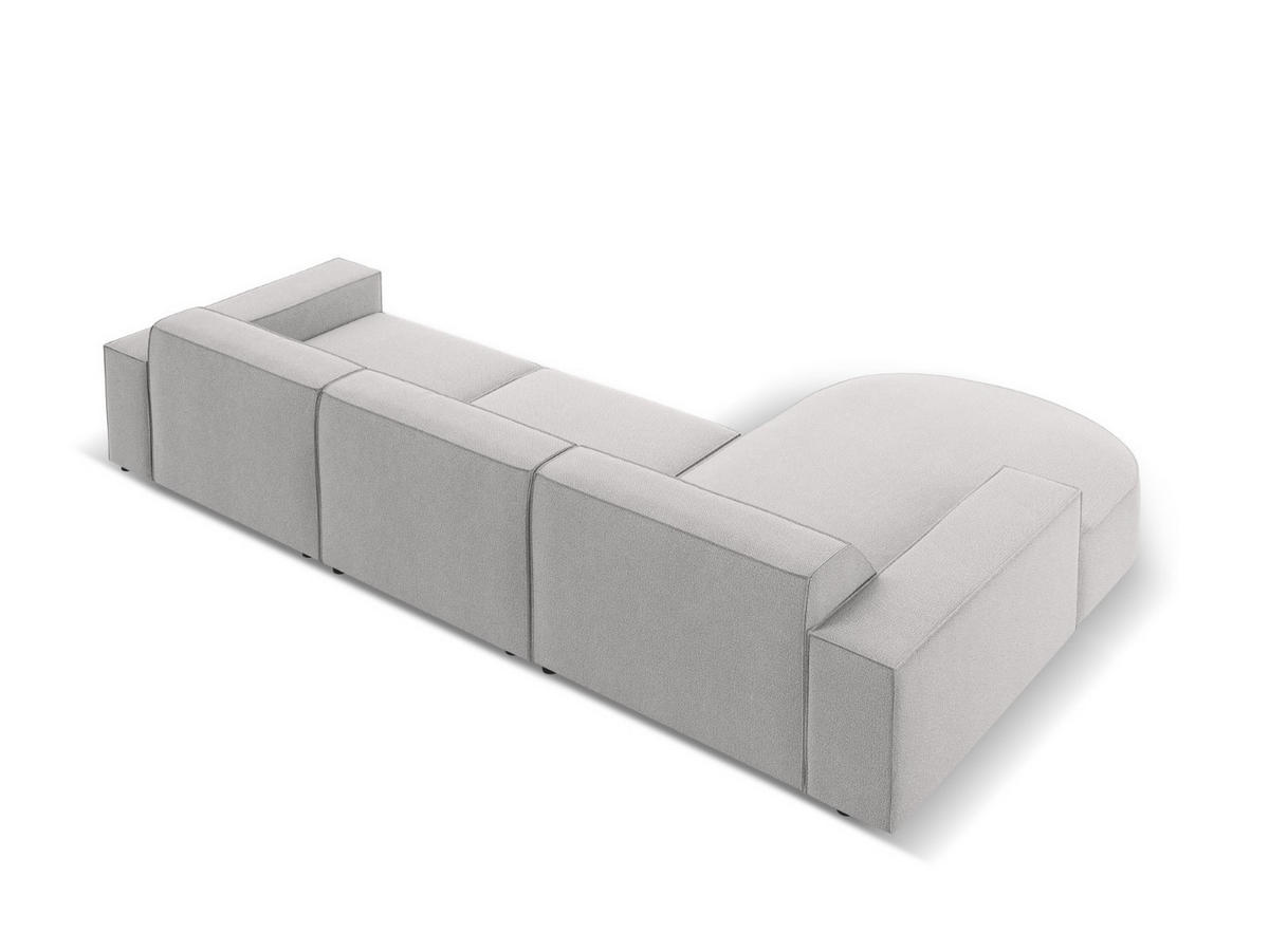 ECKSOFA links Jodie aus strukturiertem Stoff hellgrau 4 Sitzplätze - Hellgrau, Textil (166/284cm) - Micadoni