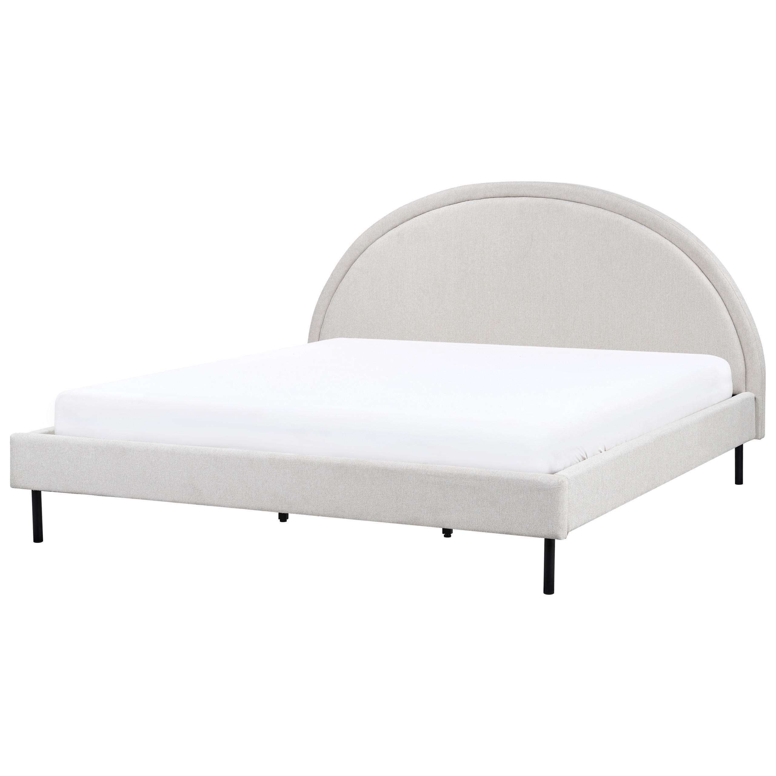 BETT mit Lattenrost 180x200 cm Grau Margut - Hellgrau, Textil (180/200cm) - Beliani