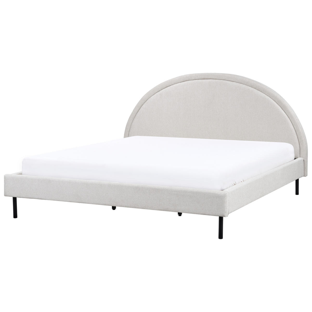 BETT mit Lattenrost 180x200 cm Grau Margut - Hellgrau, Textil (180/200cm) - Beliani